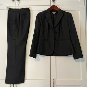 Ann Taylor gray striped wool suit 6p